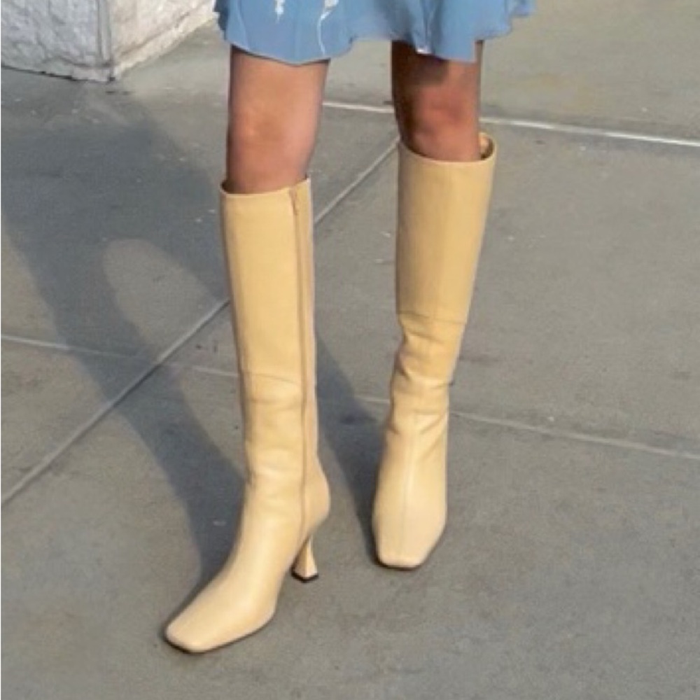 Tony Bianco Cream Havana Heeled Boots - Picture 8 of 10